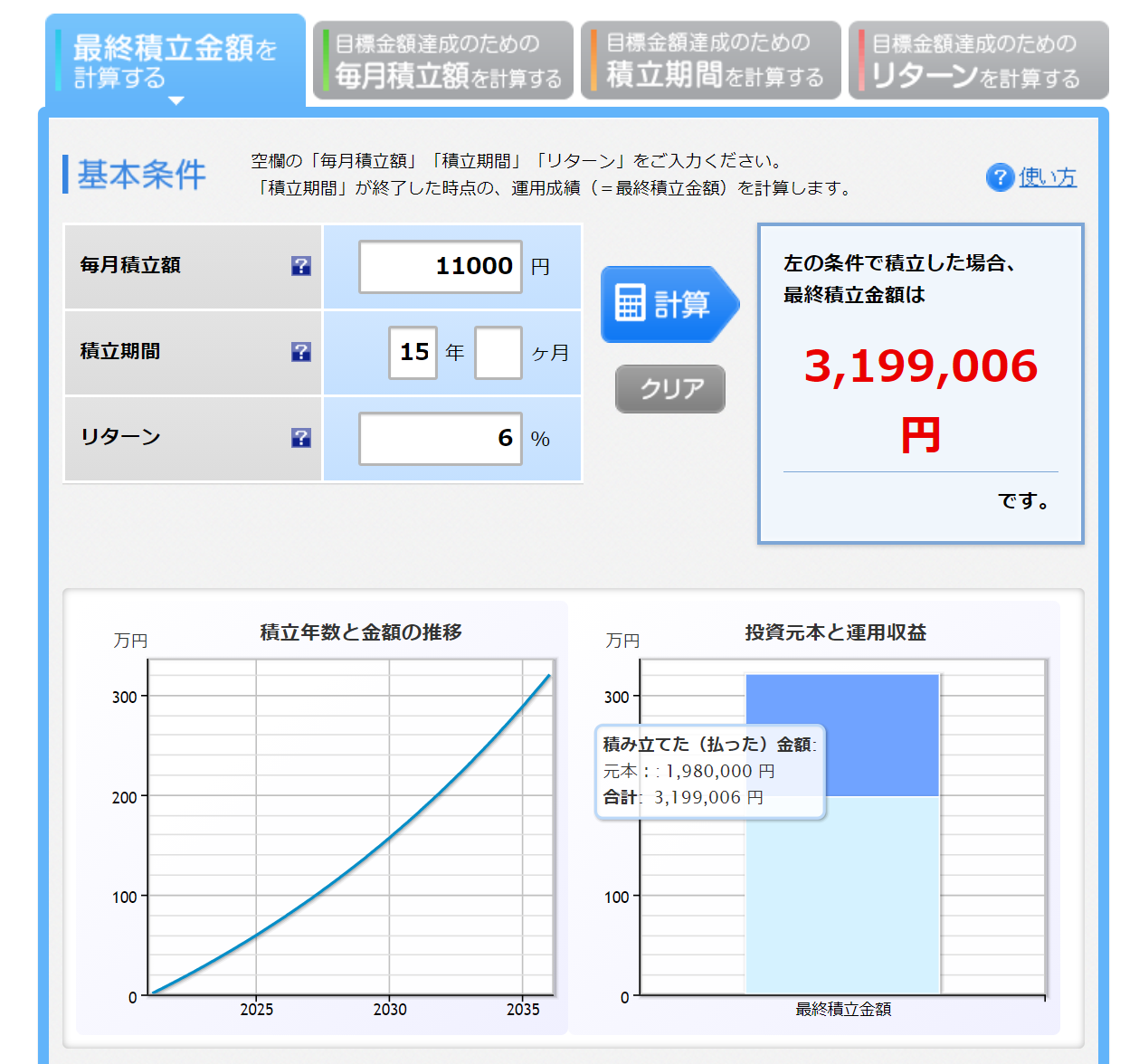 積立シミュレーション